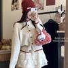 Color Matching Love Button Long-sleeved Sweater Women's 1116 Spring and Autumn New Korean Loose Design Sense Niche Short Cardigan