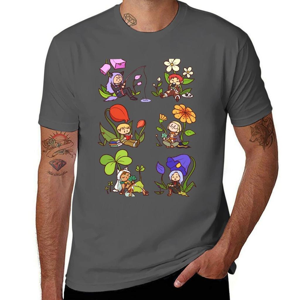 Rune Factory Flower Boys T-Shirt Baumwoll-T-Shirts hochwertiges T-Shirt Mann Designer-T-Shirt