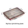 304 Stainless Steel Bento Lunch Box With PP Lid,Sealed Compartments Adult Lunch Box,Children's Student Kindergarten Meal Plate