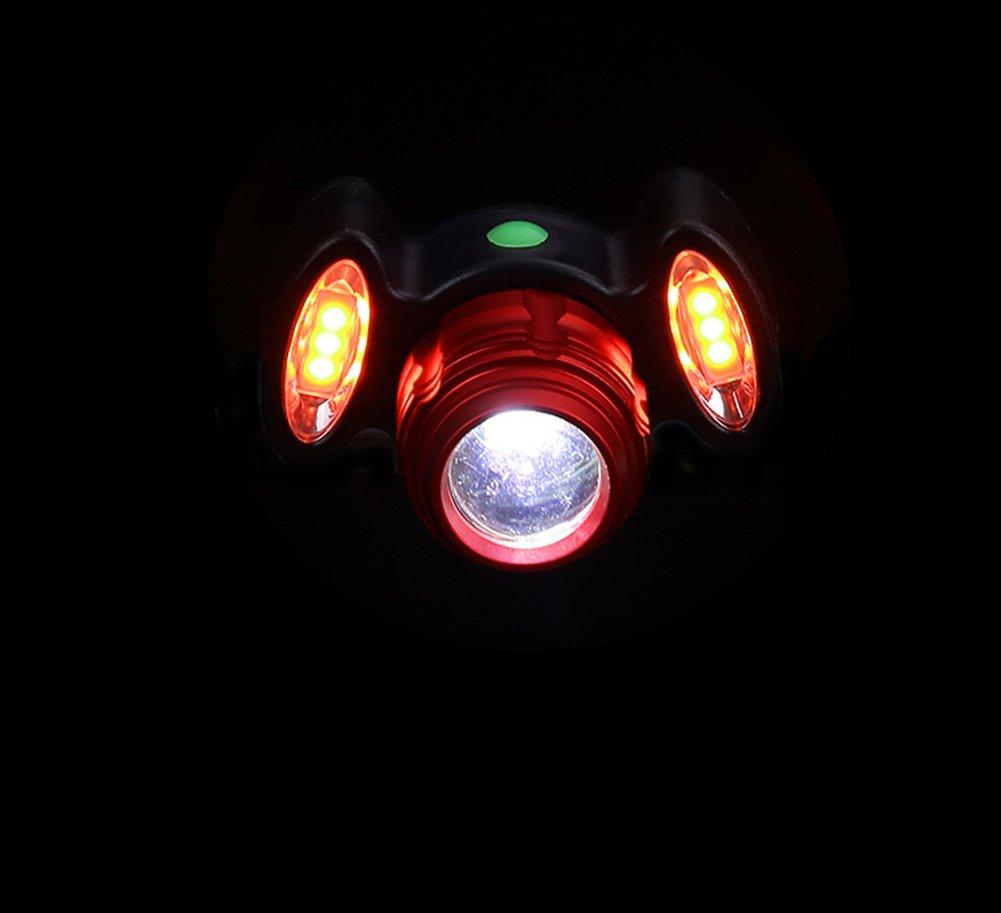 Waterproof Bike USB Super LED 4 Brightness Red Light, Charging, Bright, Headlight, Rotatable, Modes,