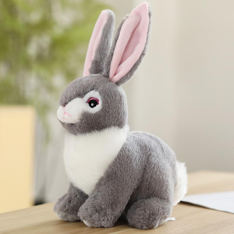 Easter Gift Soft Plush Rabbit Toy Stuffed with PP Cotton Eco-Friendly Lifelike White Stress Relief Plush Animal Stuffed Toys