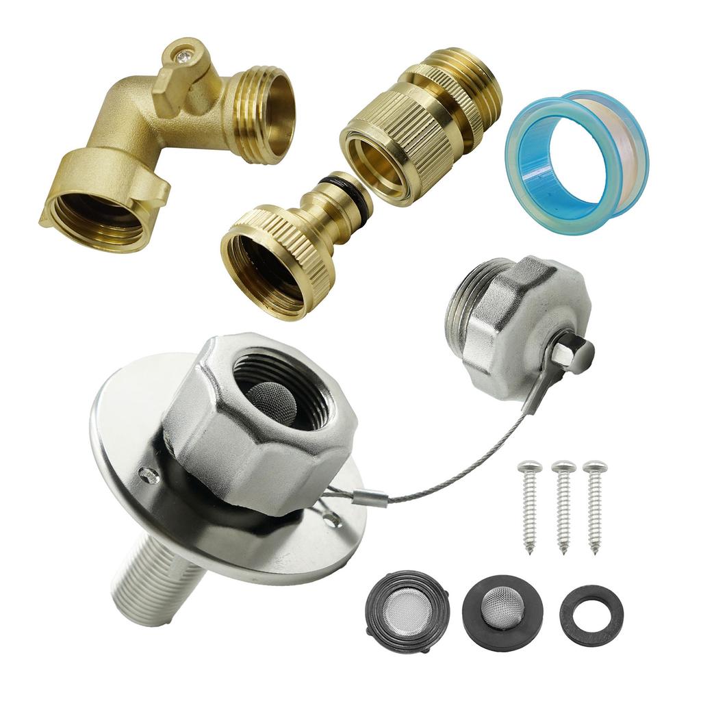 Corrosion Resistant RVs Water System Filler Port Accessories Easy Snap On Installation For All Season Road Trips