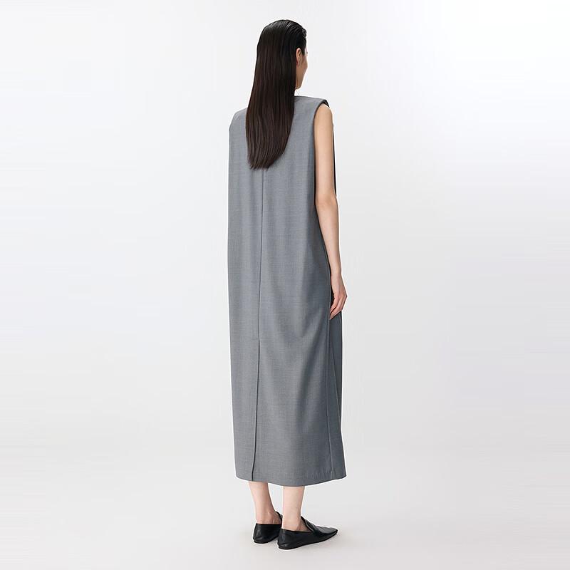 JNBY 2025 Summer Sleeveless Round Neck Wool Dress