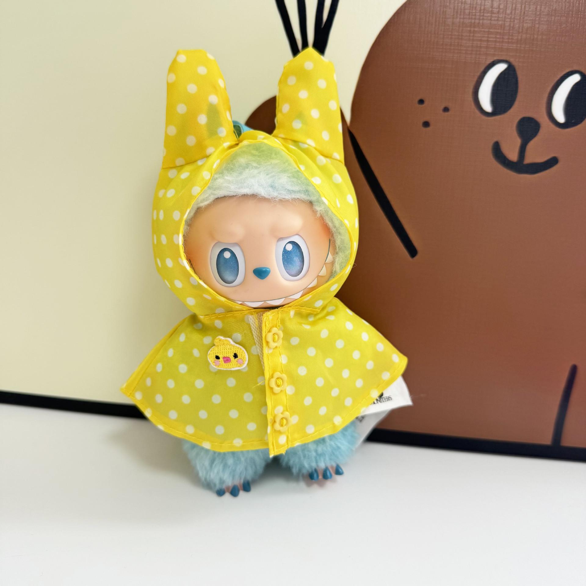 

Только одежда для v1 v2 v3 labubu одежда дождевик разноцветный в горошек водонепроницаемый костюм комплект дождевик костюм комплект детский подарок No doll