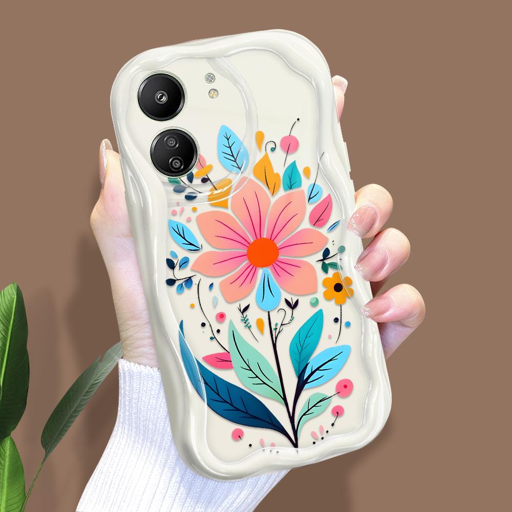 

Милый мультяшный узор, кремовая текстура, мягкий силиконовый чехол с волнистыми краями, чехол для телефона Xiaomi Redmi Redmi K40 белый