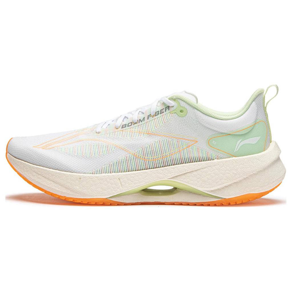 New LiNing Super Light 21 Cushioned Slip Resistant Breathable Lightweight Low Top Casual Running Shoes Women's White Green ARBU002-40