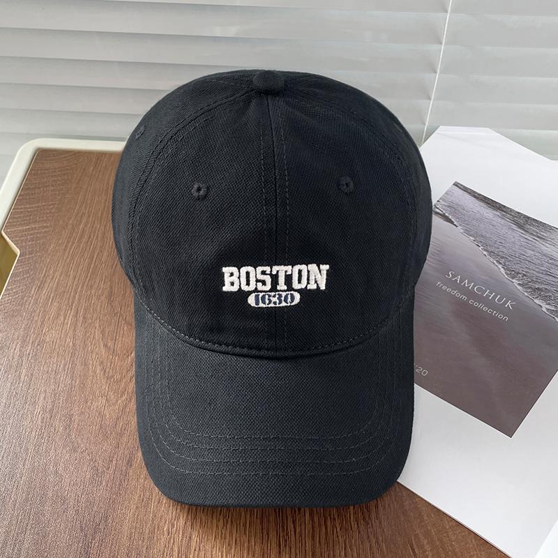BOSTON Embroidered Baseball Hat for Men and Women, Four Seasons Soft Duck Tongue Hat, Travel, Hiking, Outdoor