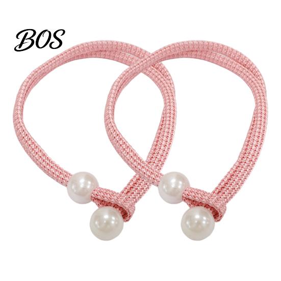 Decorative Curtain Tiebacks 1 Pair for Drapes, Adjustable Rope Tie Backs, Faux Strong Buckles Pearls Cord Buckle Holder Home Hotel Office Window