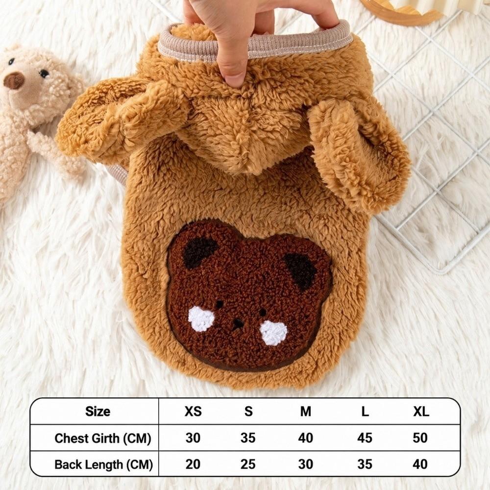 Windproof Dog Hiking Jacket Winter Dog Bodysuit Cute Plush Dogs Coat for Small Medium Dog