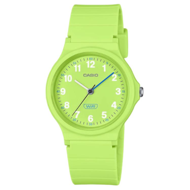 CASIO Regular 30m Water Resistant Quartz Movement Resin Strap Watch 38.8mm Kids  Green Dial LQ-24B-3BDF Green Dial