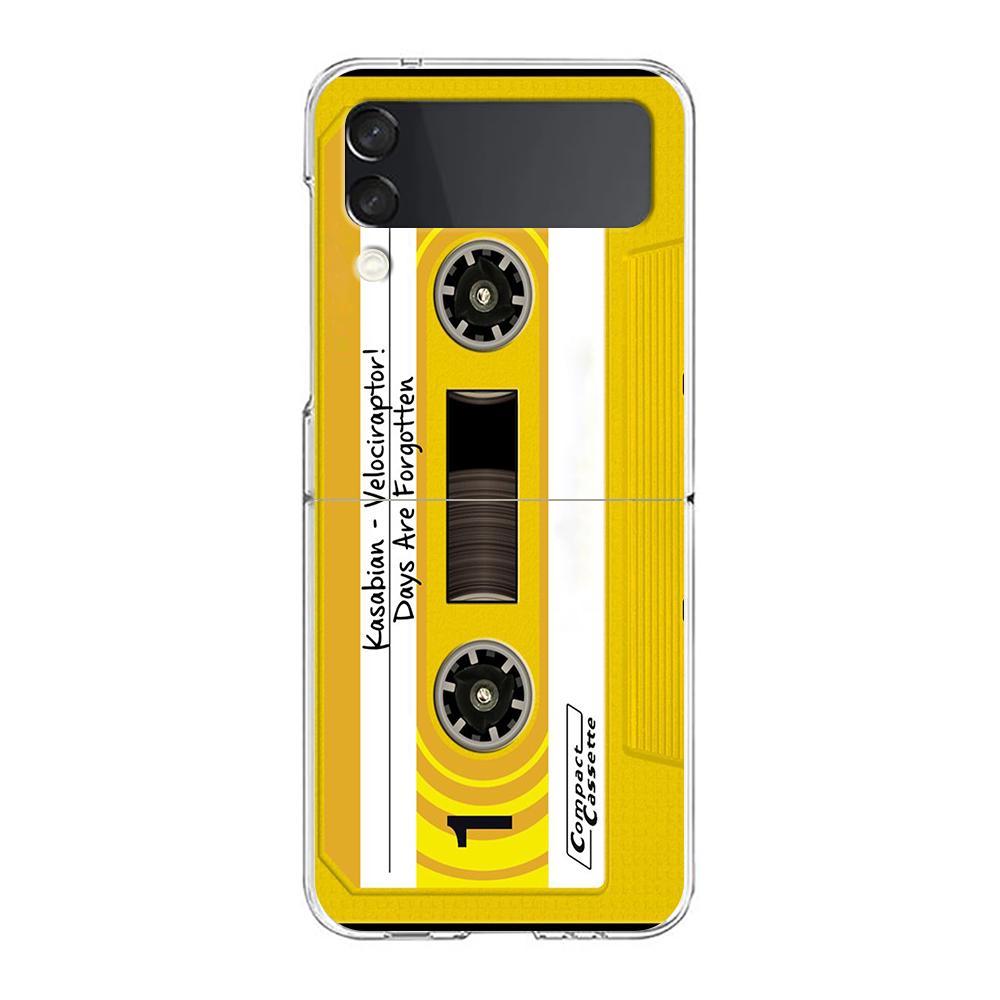 

Cassette Tape Retro Style Hard PC Phone Case For Samsung Galaxy Z Flip 5 4 3 Transparent Cover For Galaxy Z Flip6 Shockproof Bag for z flip 6