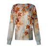 Women's Caregiver Uniform Cardigan Long Sleeve Single Breasted Leaf Print Casual Work Top