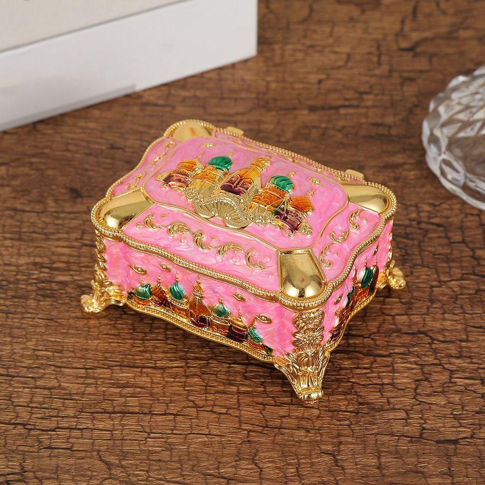 Embossed Castle Jewelry Storage Box Mini Portable Ring Storage Jar Gifts For Friends