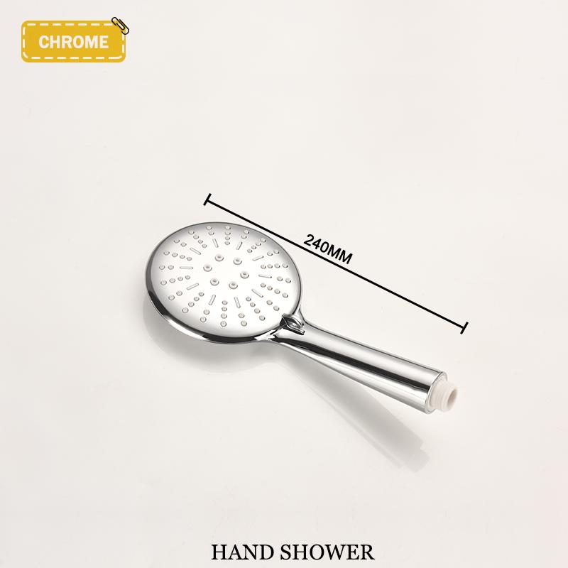 Chromová nástěnná nastavitelná zvedací tyč s 3-funkční ruční sprchou Mosazný ventil pro teplou a studenou směšovací armaturu Koupelnová sprchová sada