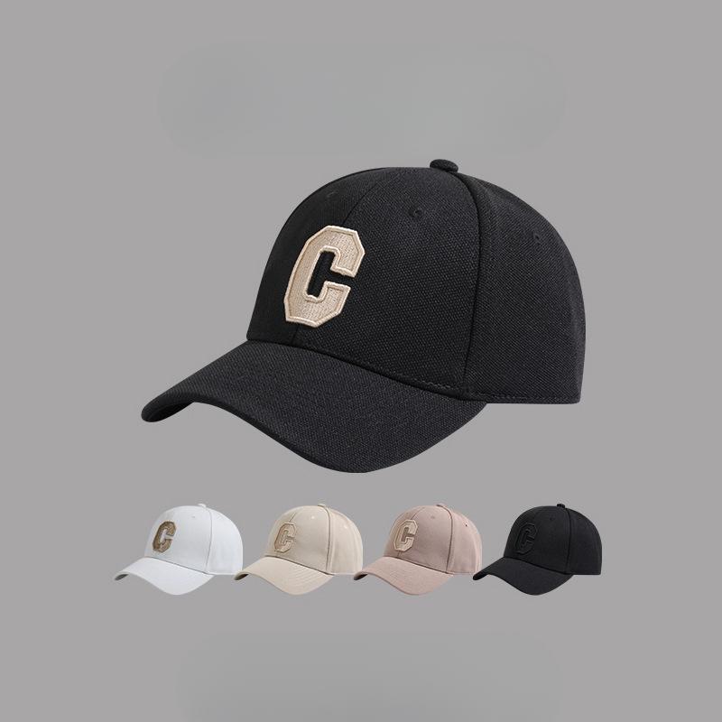 Grooved Letter Baseball Cap Big Head Circumference Showing Face Small Duckling Cap Korean Version Versatile Casual Sun Protection Sun Hat