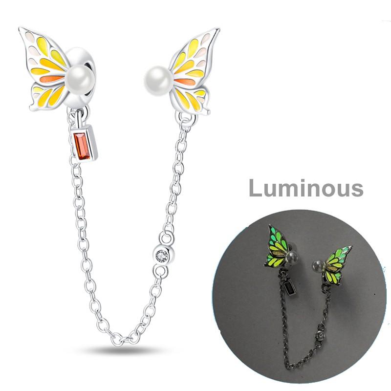 Copper Fashion Safety Chain Star Moon Inlaid Zirconium Charm Beads Fit Original Women Bracelet Diy Jewelry Gift