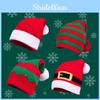 Knitted Red Christmas Woolen Hat Autumn Winter Stripes Warm Girls Festival Gift
