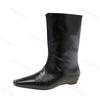 Moda Damskie Botki 2025 Jesień Płaskie Kwadratowy Nosek Designerskie Buty Moda Nowe Sukienka Codzienne Przytulne Goth Chelsea Boots Mujer De Zapatos