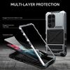 Für Samsung S24 S23 Ultra Robuster Legierungsstoßfänger Metallgehäuse Militärisch Stoßfest Silikon-Rückabdeckung mit Displayschutz