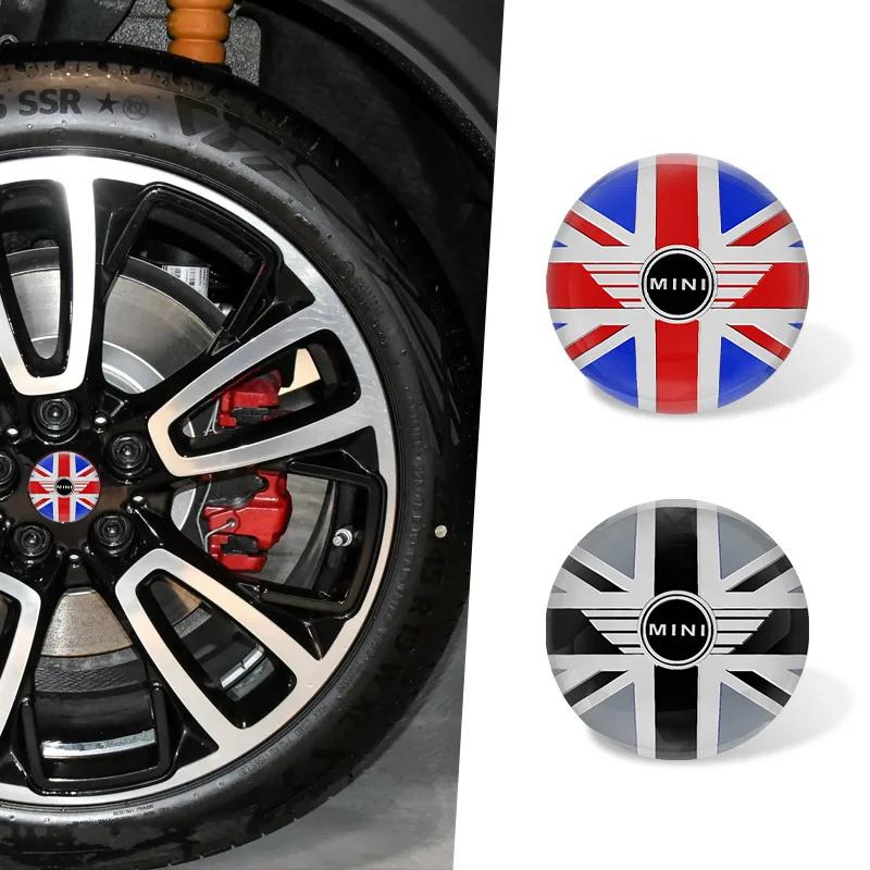 4PC 52mm Epoxy Car Styling Wheel Center Hub Caps Emblem Badge Stickers For MINI COOPER One S R50 R53 F55 F56 R57 R58 R59 R60