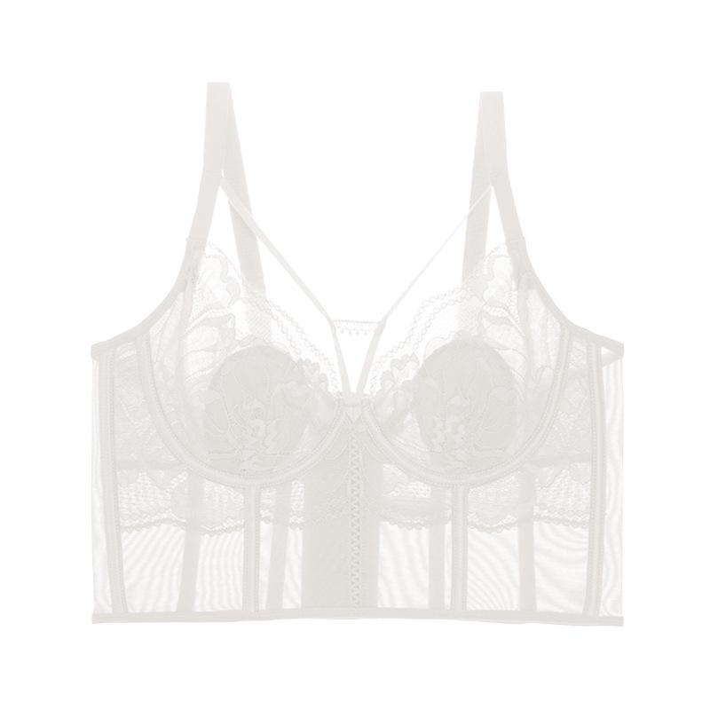 Adjustable Women's Bra: Side Breast Correction, Anti-Sagging, Eight-Row Buckle, Soft Steel Ring, Summer Thin Style.