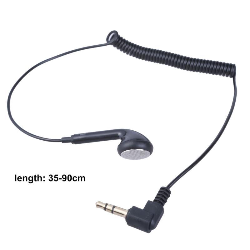 3.5mm Spring Coiled Earbud Single Side Earphone for MP3 Mobile Devices Comfortable Wearing Regardless of Left & Right