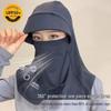 Women's Sun Protection Hat with Ice Silk Face Mask & Brim - UV Shield for Summer Cycling
