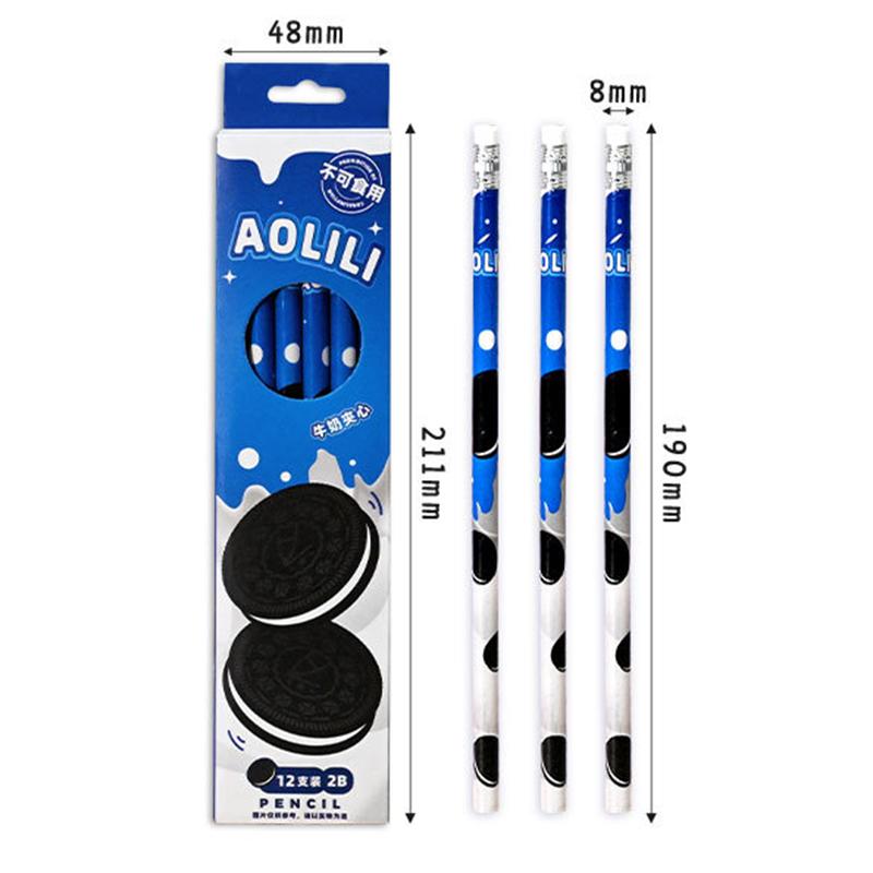 12 Τεμ. Καρτούν Χαριτωμένο Ξύλινο Μολύβι 2Β με Γόμα Εργαλείο Γραφής Σχεδίασης Στυλό Σκίτσου Σχολικό Είδη Γραφείου Μαθητικά Σταθερά Δώρα