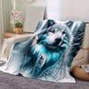 1pc Wolf Amidst Snowy Forests Blanket Soft Warms, Living Room, Travel, Camping, Car Blankets