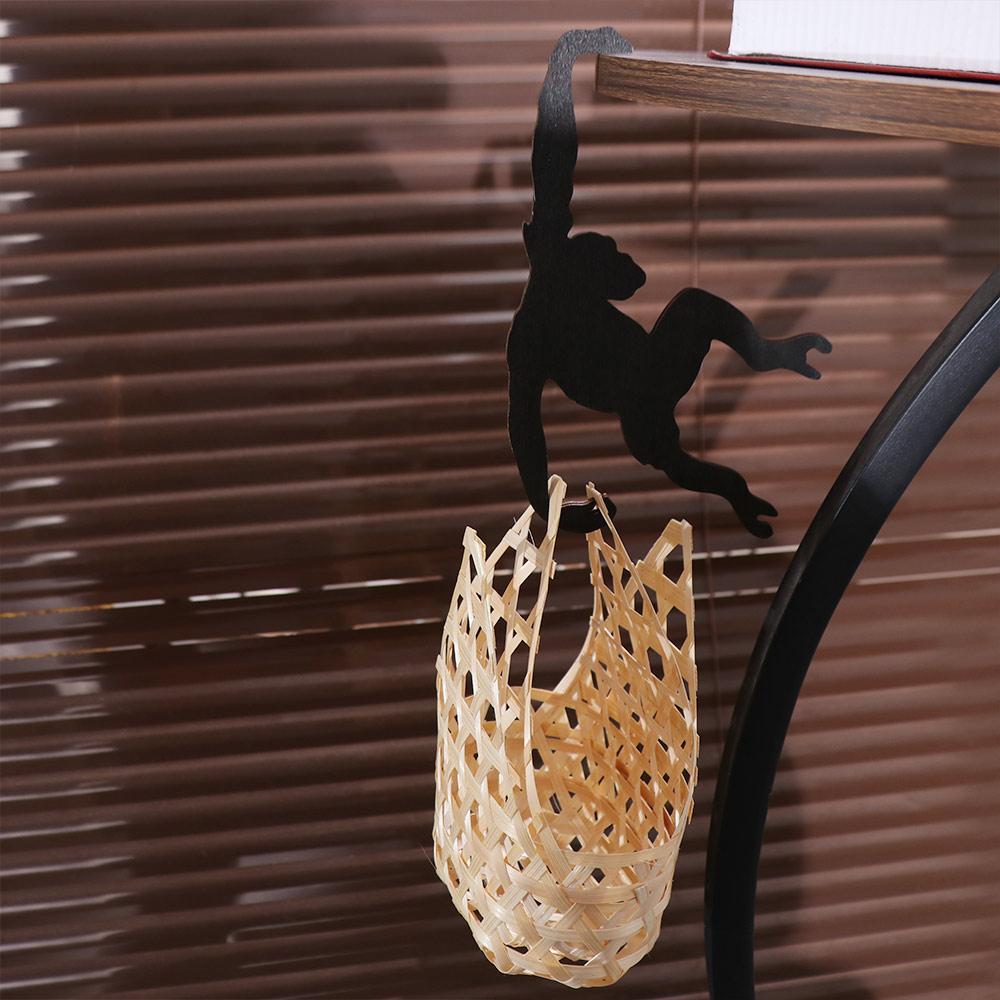 Wooden Wall Decoration Hook Monkey Shaped Key Hanger Simple Banana Balance Hook Living Room