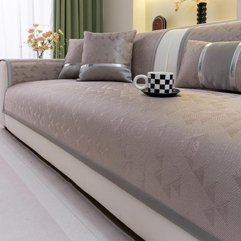 Ice Silk Cool Sofa Cushion  New Summer Model Rattan Mat Seat Cushion Light Luxury Non-Slip Sofa Cover Cross-Border