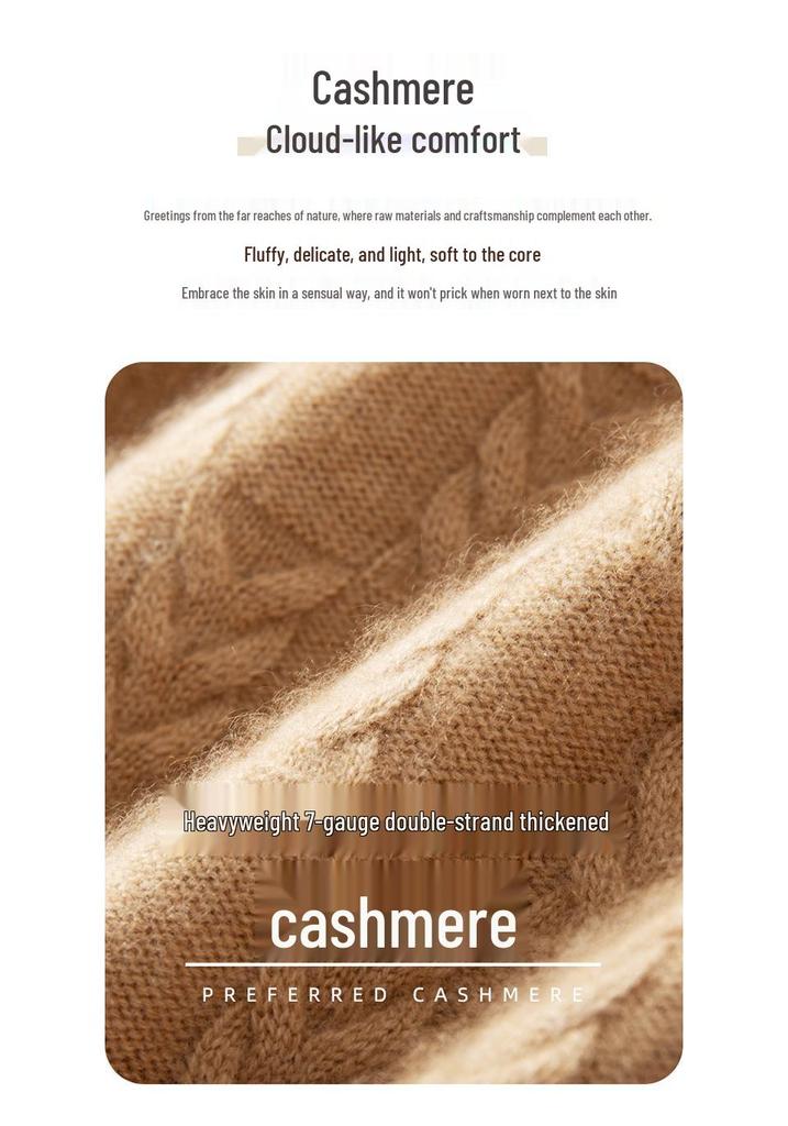 2024 Autumn/Winter Cashmere Sweater: Ladies' Half-High Neck, Wheat Ear Jacquard, Korean-Style Loose Slimming Knitwear