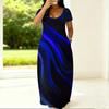 Summer Loose Crew Neck Dress Short Sleeve Plus Size For Ladies Daily Attire