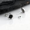 Small Huggies Earrings for Men Boys,Black Round Metal Stud Earrings,Hip Hop Jewerlry Gifts