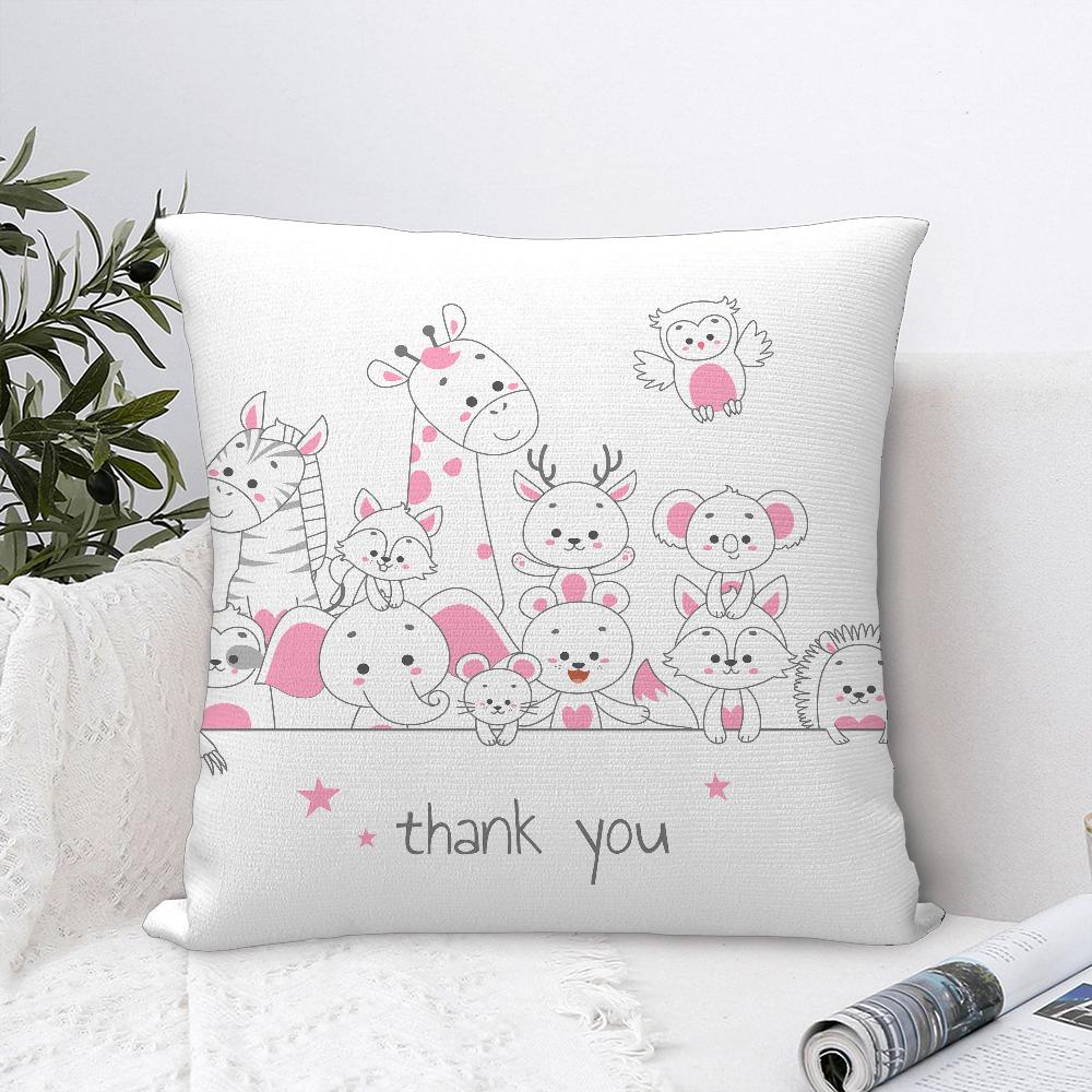 Cartoon Niedliche Tiere Kissenbezug Sofa Dekorativ Zuhause Doppelseitiger Druck Plüsch Quadratische Wurfkissenbezüge Kissen Dekorbezug