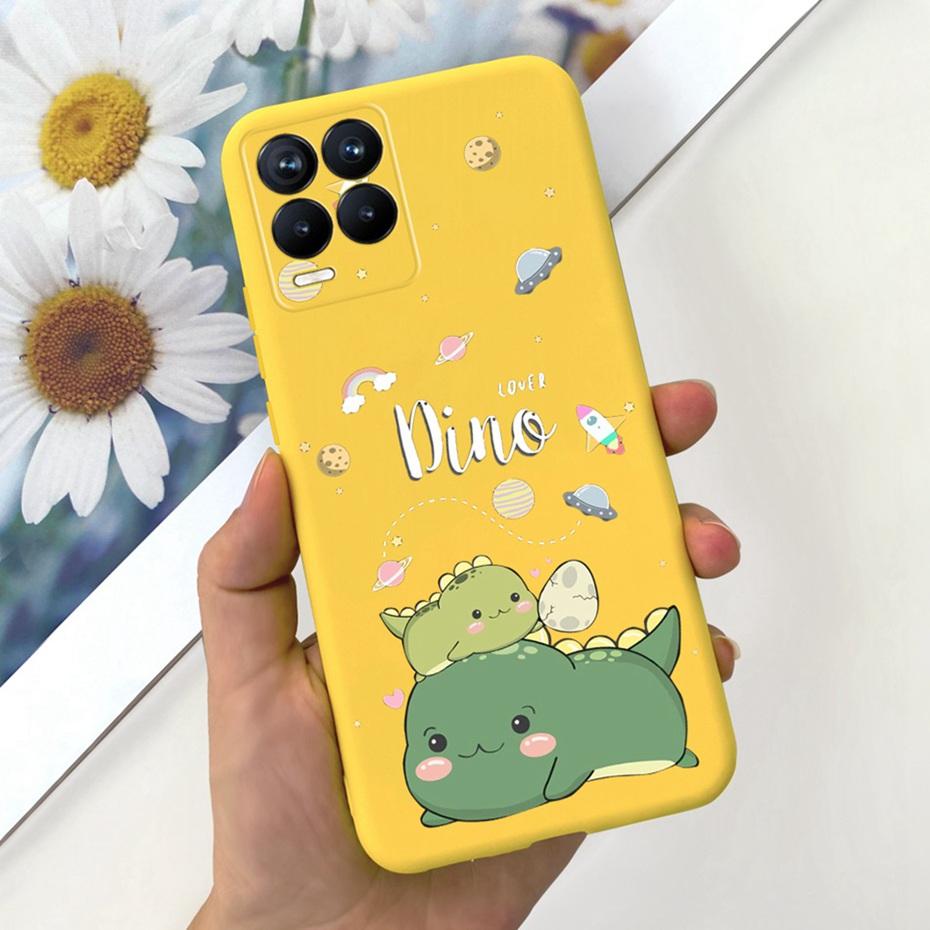 Capa Para Realme 8 Pro / Realme 8 4G Desenho Animado Fofo Cor Doce Silicone Macio Capa Para Realme8 8Pro RMX3085 RMX3081 Capas de Telefone