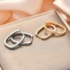 Elegant U-Shaped Zirconia & Rhinestone Geometric Hoop Earrings