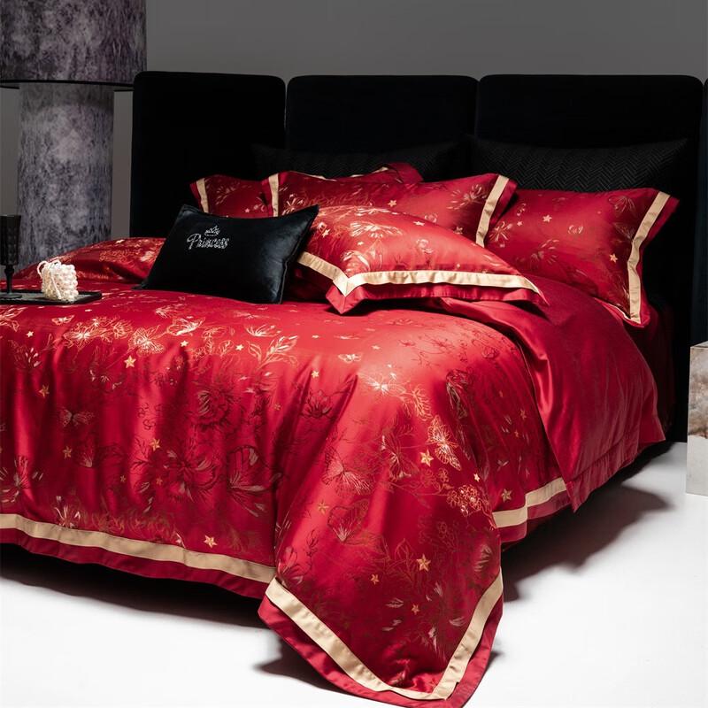 OEING Festive Red Wedding Bedding Set
