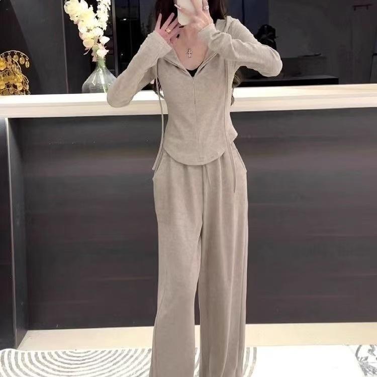 Women's Summer Fashion: Hooded Jacket & Wide-Leg Pants Set, 2026 Style