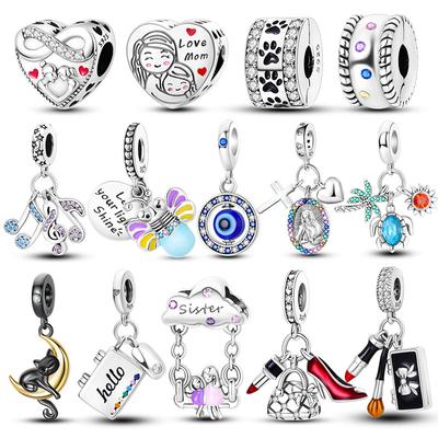 925 Sterling Silver Charms Fit Originálny prívesok Náramok Náhrdelník Výroba šperkov Diy pre ženu Cat Heart Dievča Chlapec Firefly Bead