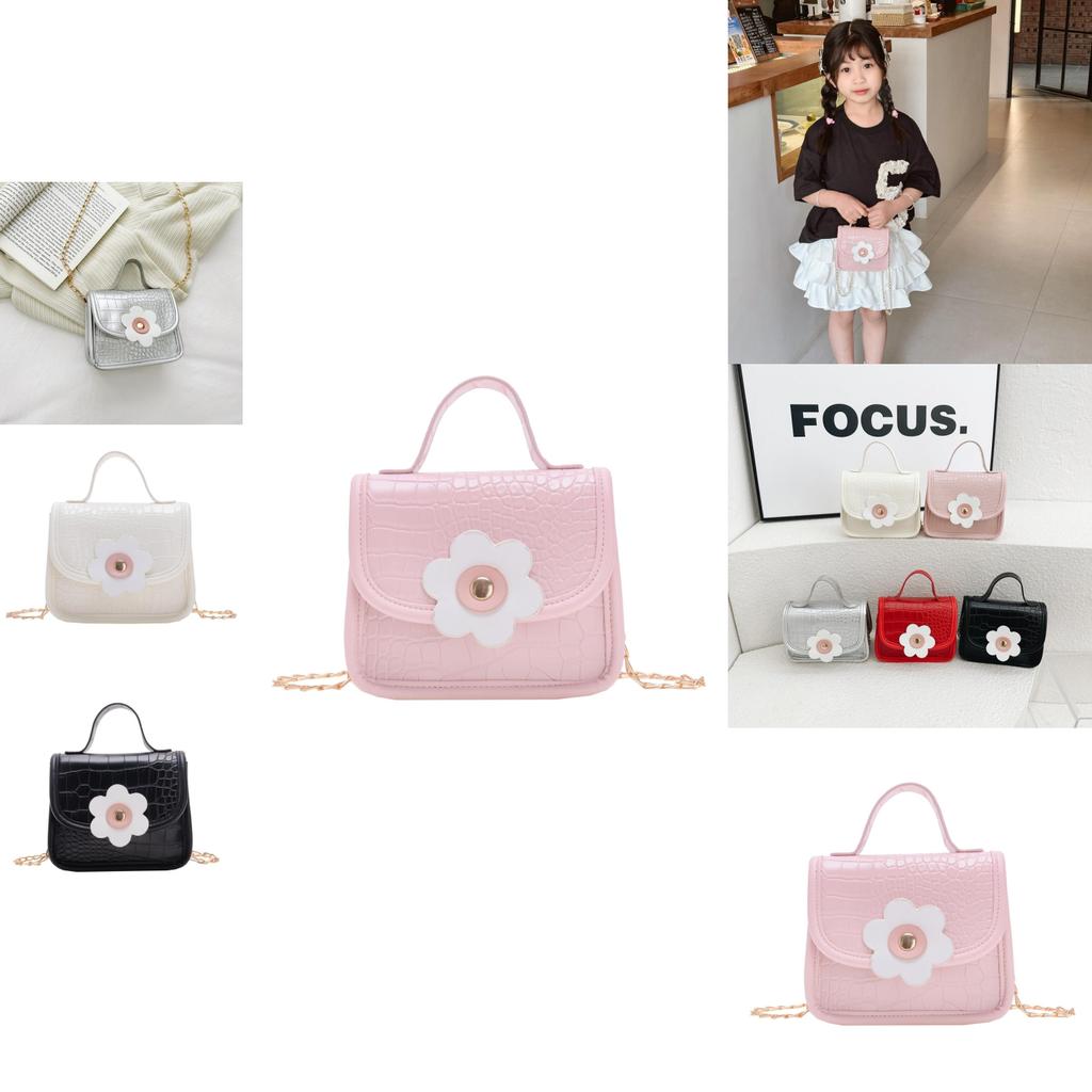 Charming Floral Pattern Mini Crossbody Bag For Kids With Breathable Pu Material