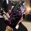 Purple Leaf Skull Pattern Glass Phone Case Suitable for Samsung for Galaxy S26 S25 S24 S22 S21 S20 FE Ultra Plus 5G Anti Drop