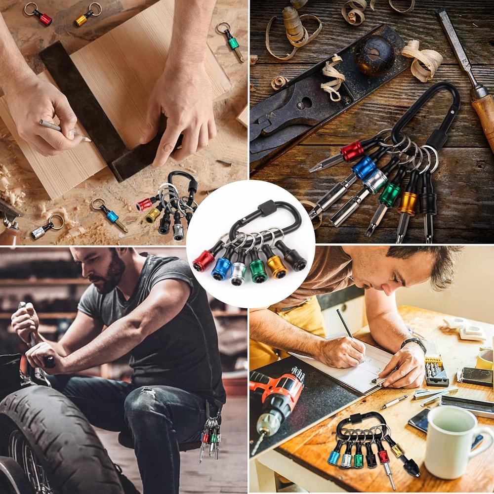 Upgrade, Push To Unlock, 12pcs 1/4 Inch Hex Shank Aluminum Alloy Screwdriver Bits Holder Light-weight Quick-change Extension Bar