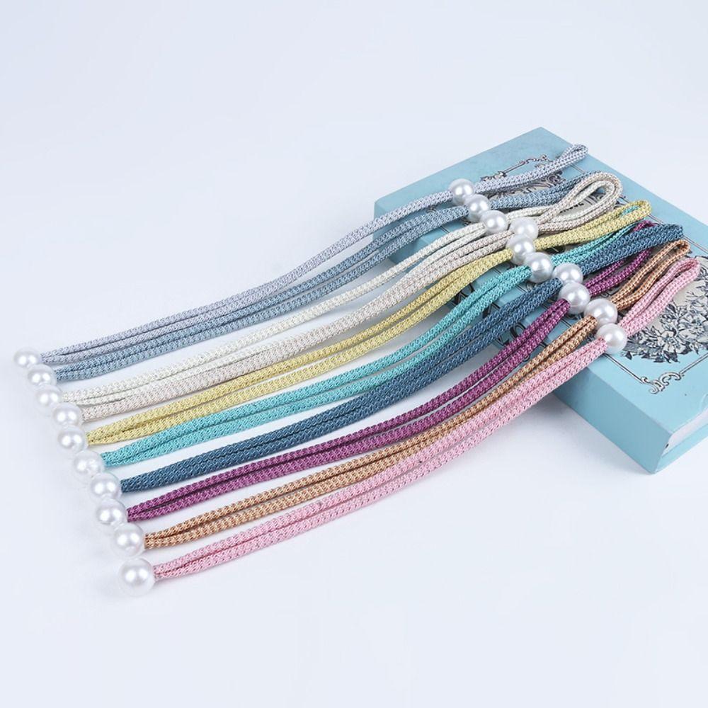 With Strap Curtain Holders Pull-Out Tie Pearl Rope Elegant Design Pearl Curtain Clip  Home