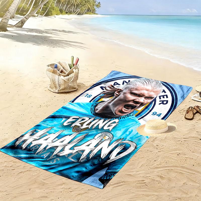 Haaland Apex Druck Strandtuch, Großes Weiches Schnelltrocknendes Handtuch für Strand Camping Schwimmen