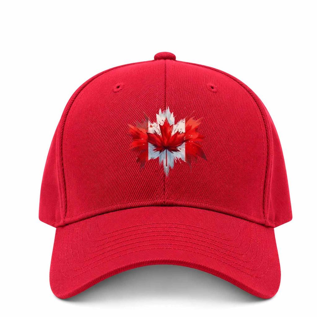 Canada Maple Leaf Printed Multicolor Adjustable Baseball Cap for Outdoor Travel Daily Commute Campus Street