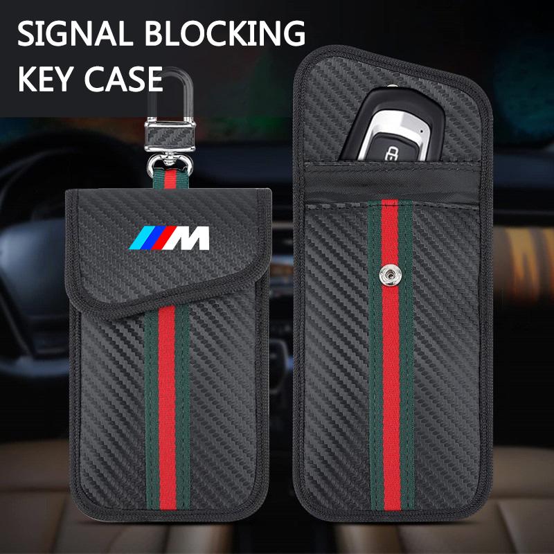 For BMW M X1 X2 X3 X5 X6 E46 E39 E90 E36E60 E34 E30 F30 Car Keys Case FOB Signal Blocker Bag RFID Shielding Key Credit Card Bag jbdf70