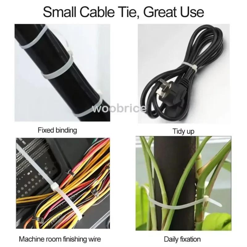Cable Tie Cable Binder Plastic Ties Outdoor Resistant Zip Ties Multi-Purpose Self-Locking Wraps Management Bundles