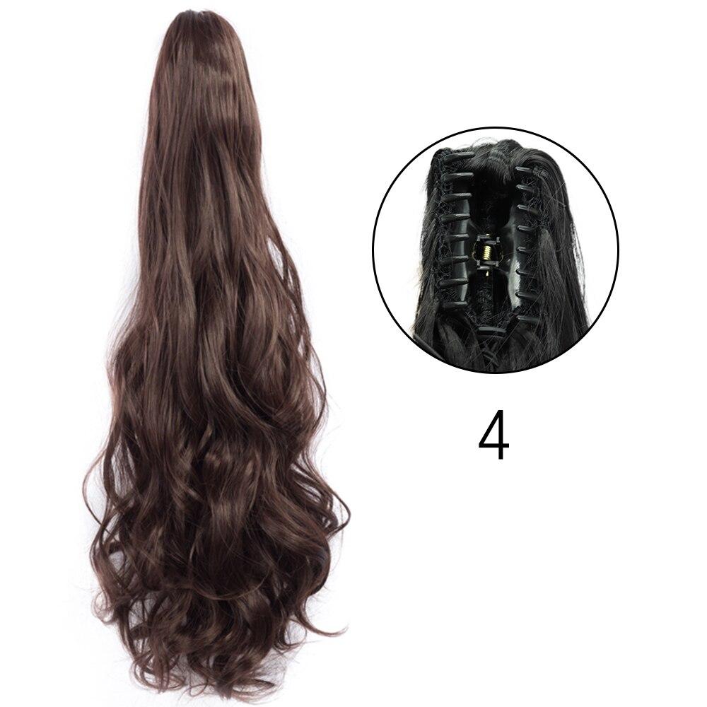 MISS WIG 24 tommers rett klo i hårforlengelse hestehale for kvinner Svart brun syntetisk fiber lang hestehale hårpynt