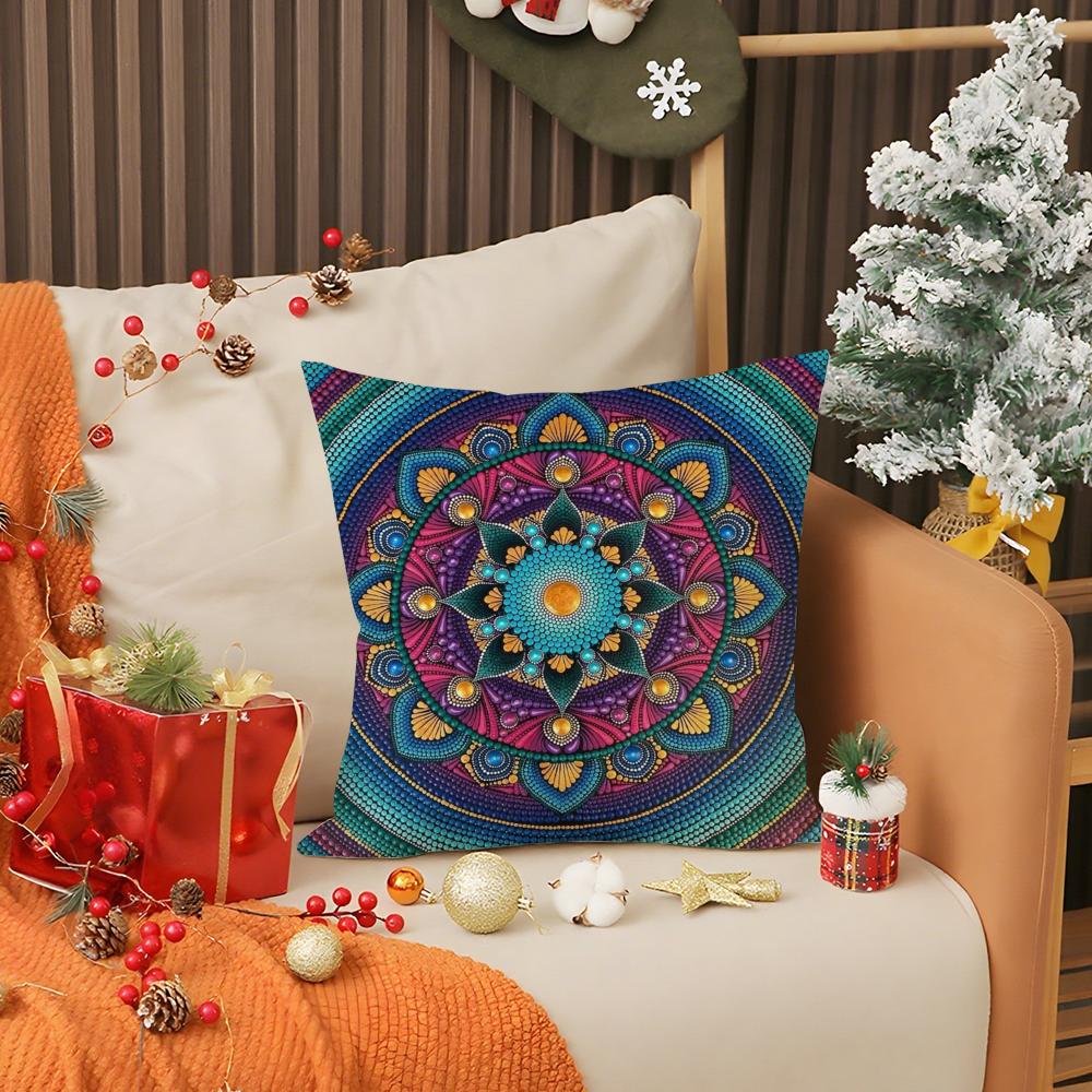 Federa per Cuscino Stile Mandala Impressionista Classico Stampa Federa Copricuscino per Divano Soggiorno Decorazione Camera da Letto